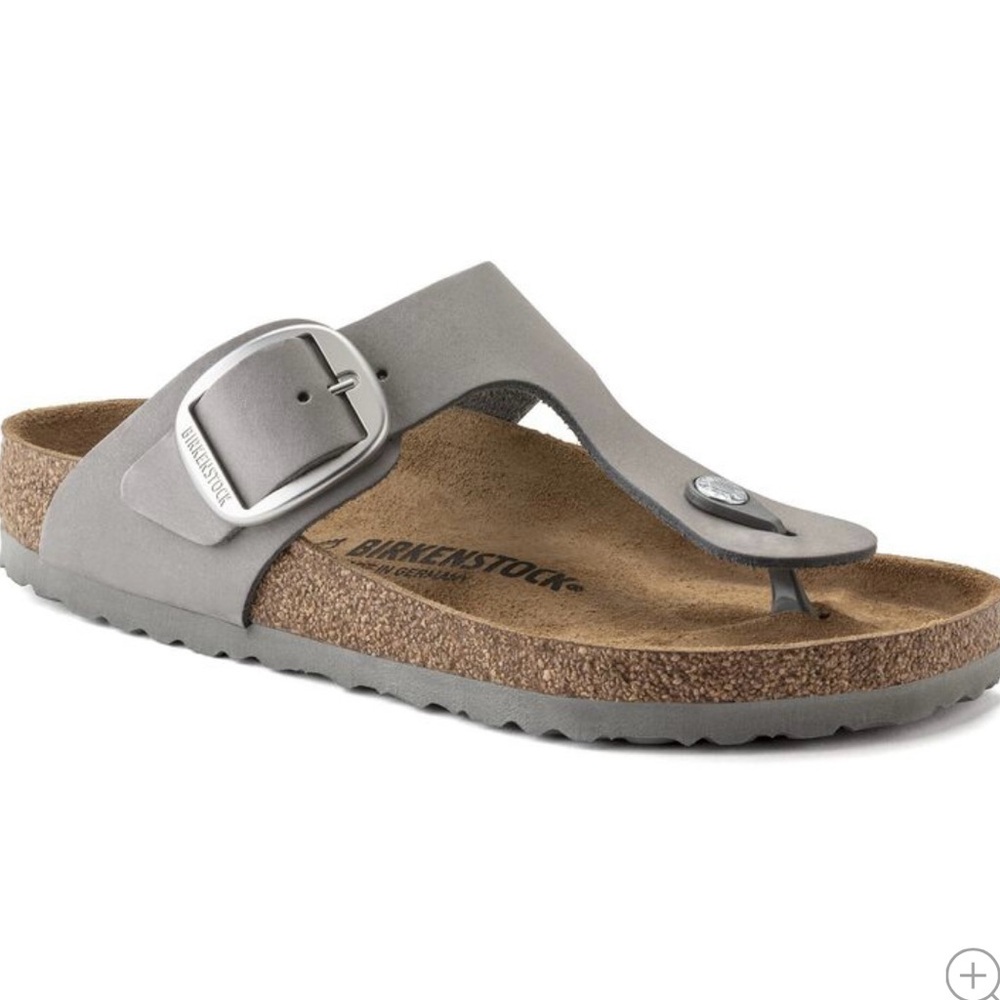 Women’s Gizeh Big Buckle Birkenstock in Dove Gray. Size 39. Like new.